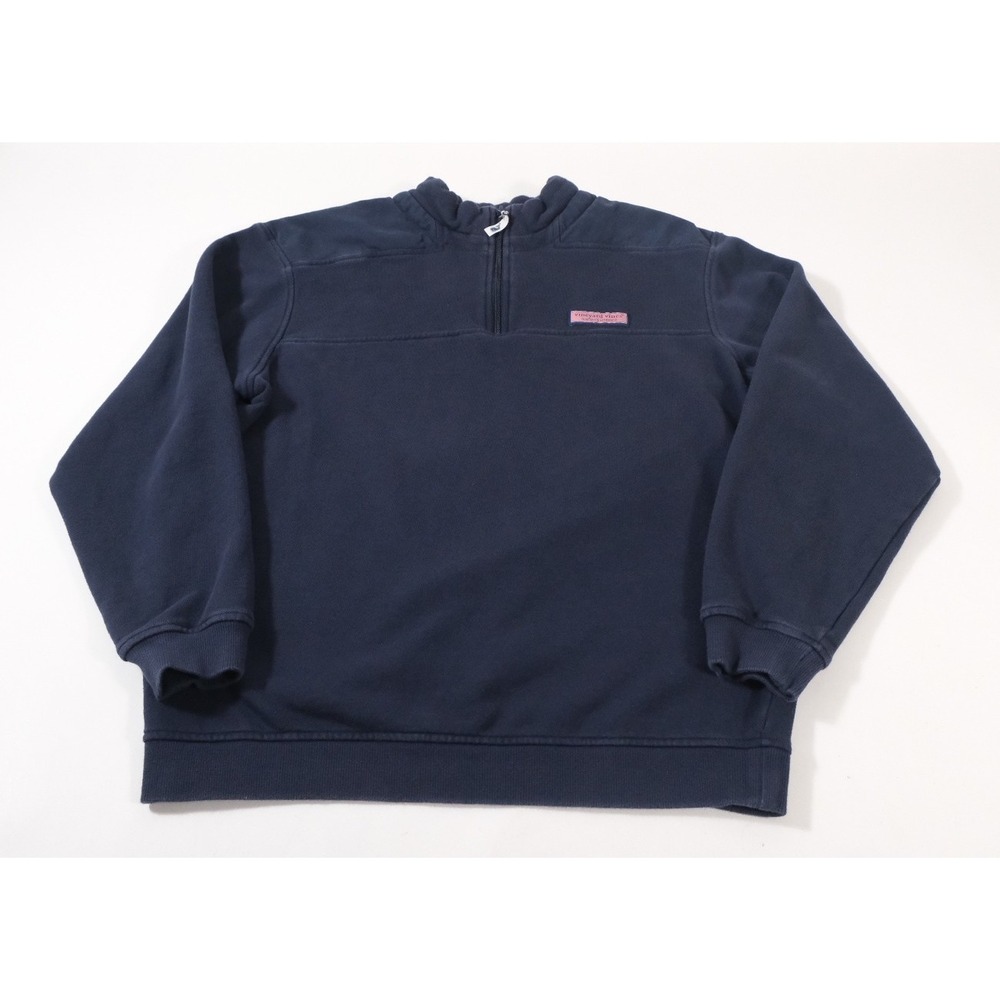 Vineyard Vines Pullover Mens L Navy Blue Shep Shirt Quarter Zip Cotton Logo